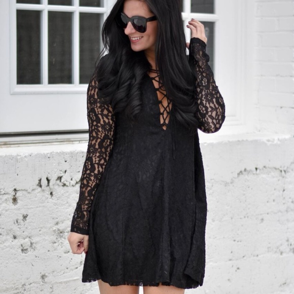 The Impeccable Pig Dresses & Skirts - The Impeccable Pig black lace long sleeve dress The Impeccable Pig Dresses & Skirts - The Impeccable Pig black lace long sleeve dress